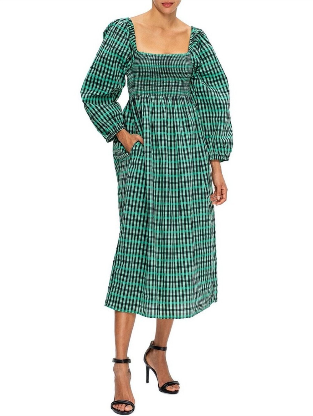 Baum und Pferdgarten Aquina Gumdrop Green Gimgham Check Dress Size 34/XS